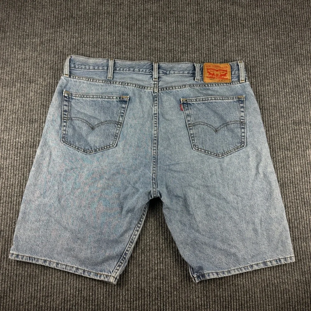 Levis 505 Mens Regular Fit Denim Shorts Light‎ Wash Blue Cotton Size 42 34505